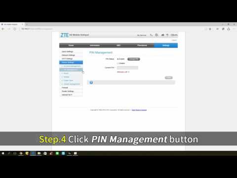 ZTE MF65M - Change PIN code by Admin