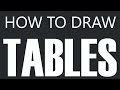 How To Draw A Table - Antique Kitchen Table Drawing (Dinner Tables) How To Draw A Table - Antique Kitchen Table Drawing (Dinner Tables)