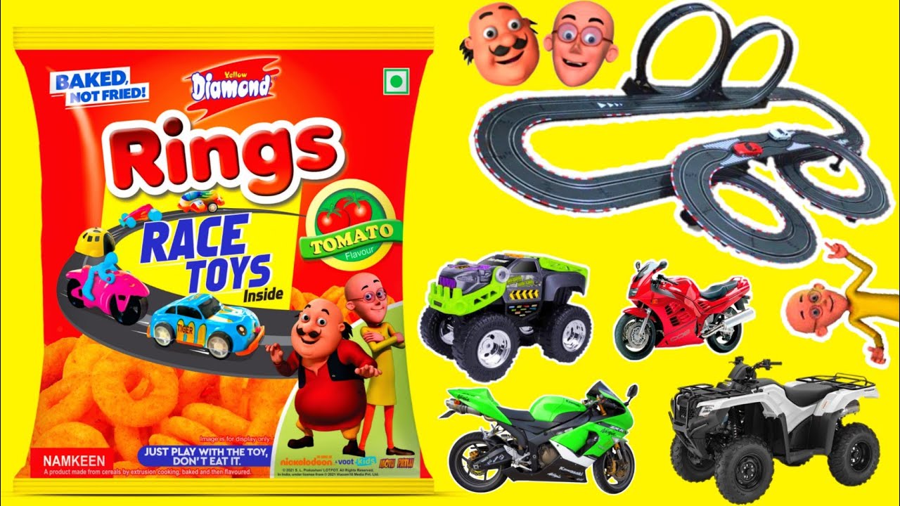 😍Motu Patlu rings mein nikle amazing race toys 🥰 car 😍,road track 🤩,Gun aaj maja aagya dosto 🥰