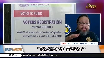 Interview with Comelec spokesperson James Jimenez on preparations for the upcoming 2022 polls