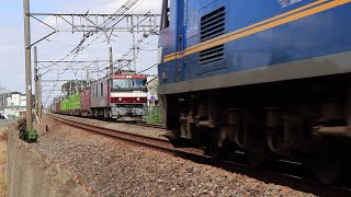 金太郎EH500-2タキ2090レに桃太郎EF210-321コキ4067レがまるかぶり・2025/10/10