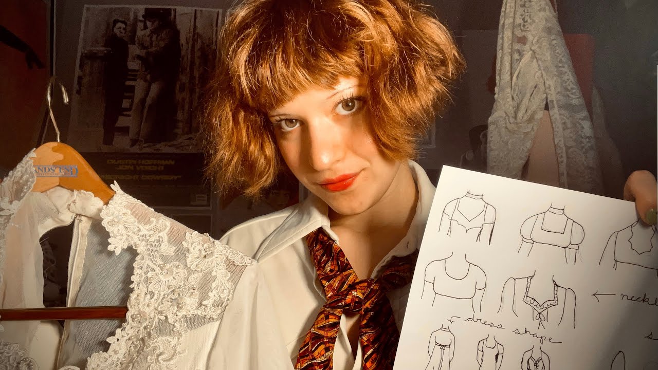 asmr ~ designing your wedding dress (it’s 1975)
