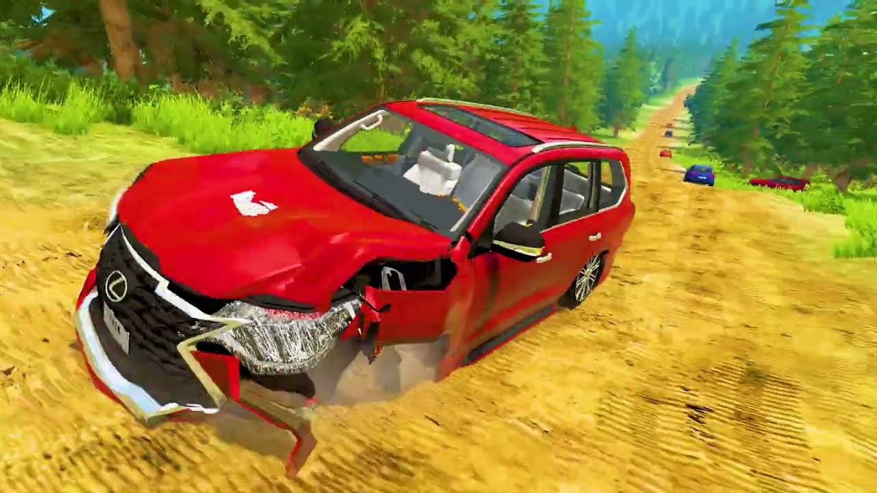 Lexus Red Car Accident In USA Muddy road YouTube