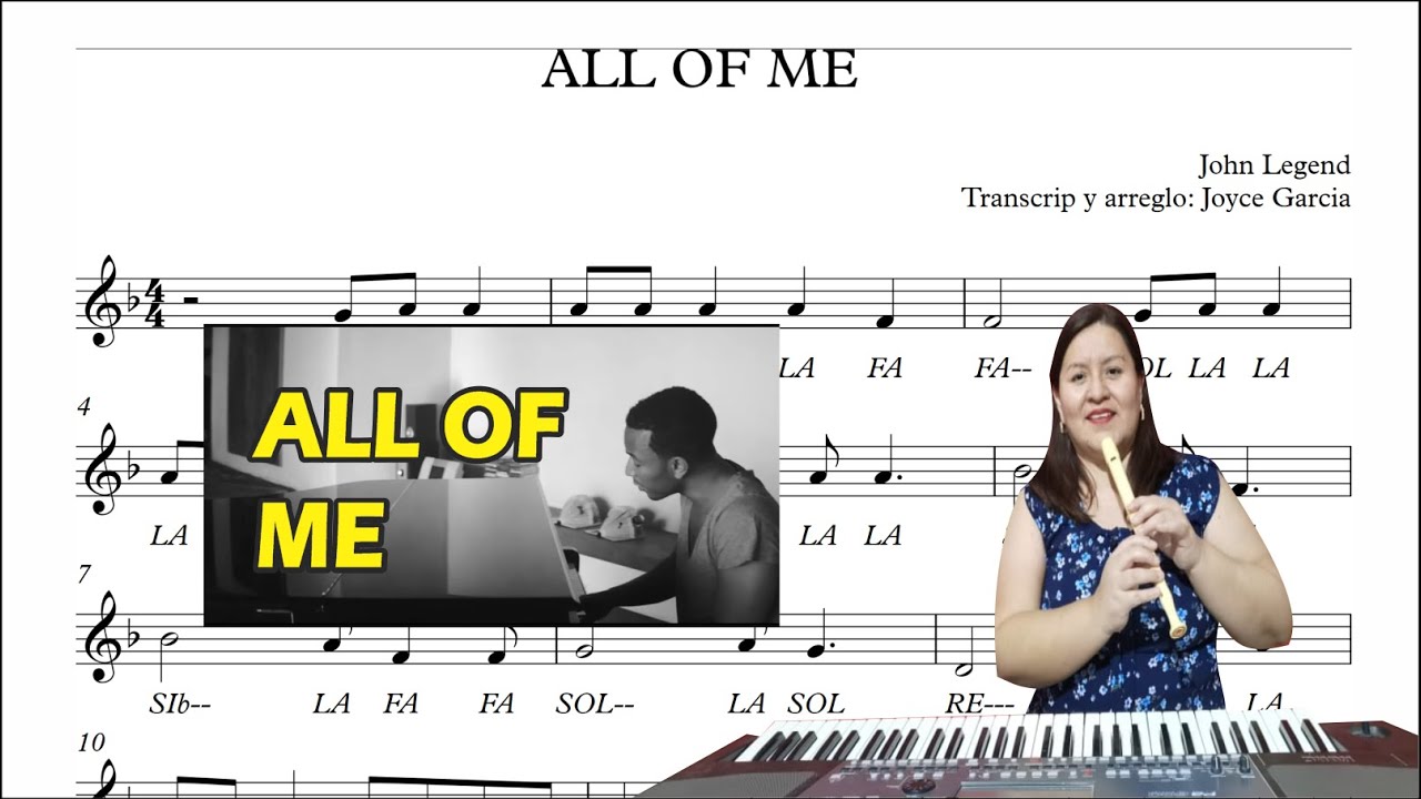 🎵⭐All of me Partitura (violín, flauta, melódica) YouTube