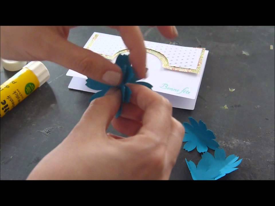 Carte Fleur Pop Up En Relief Youtube