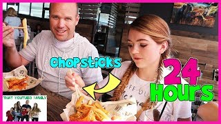 24 Hours Using Only Chopsticks \/ That YouTub3 Family