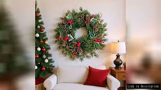 Celebrity Red Berry Christmas Wreaths Front Door Decor Rattan Farmhouse Layout Xmas Ornament Garland For Home Net Worth