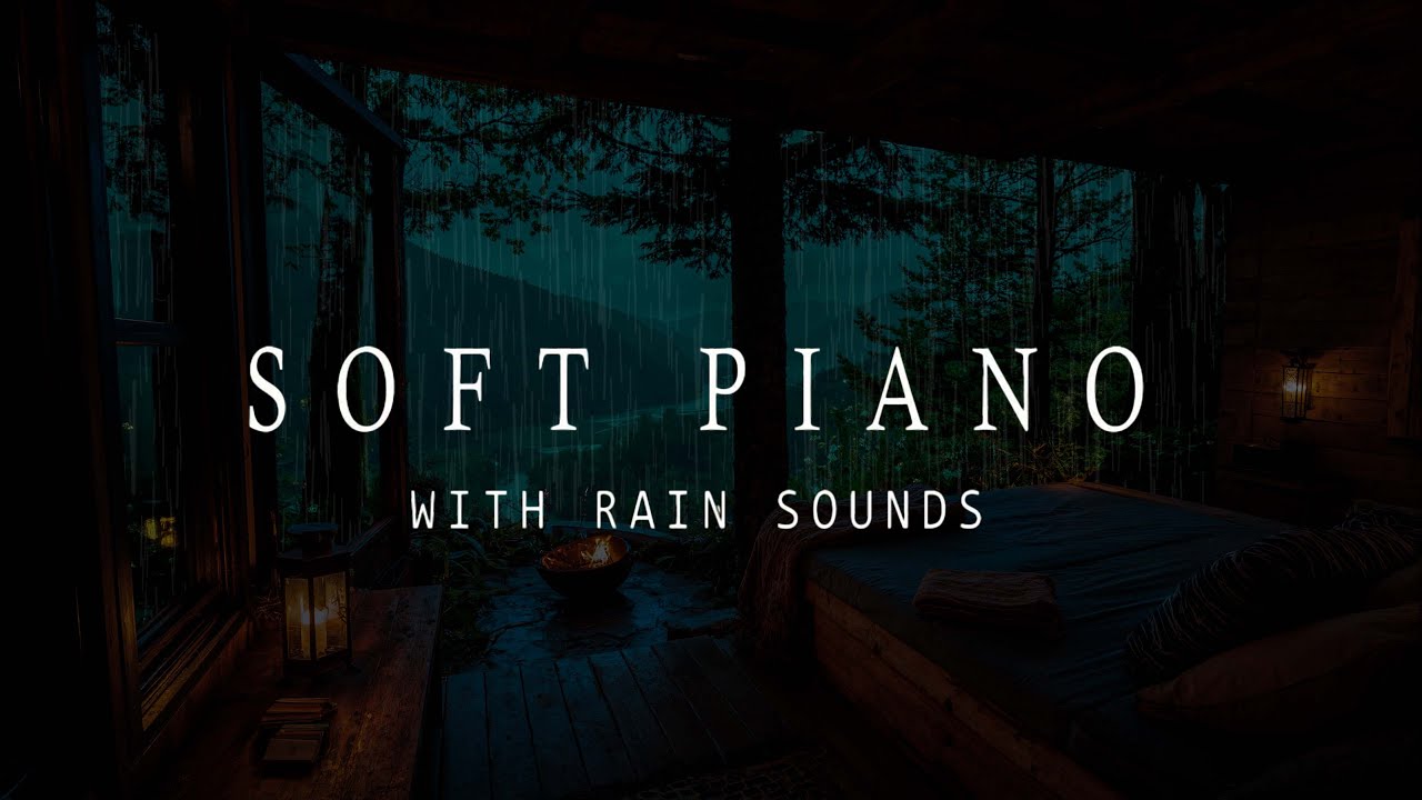 Calm Rain in Cozy Rustic Bedroom with Forest View 🌧️ Beautiful Night ...