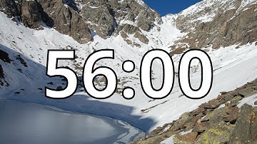 56 Minutes Winter Timer Countdown With Music and Alarm (Simple Beep)