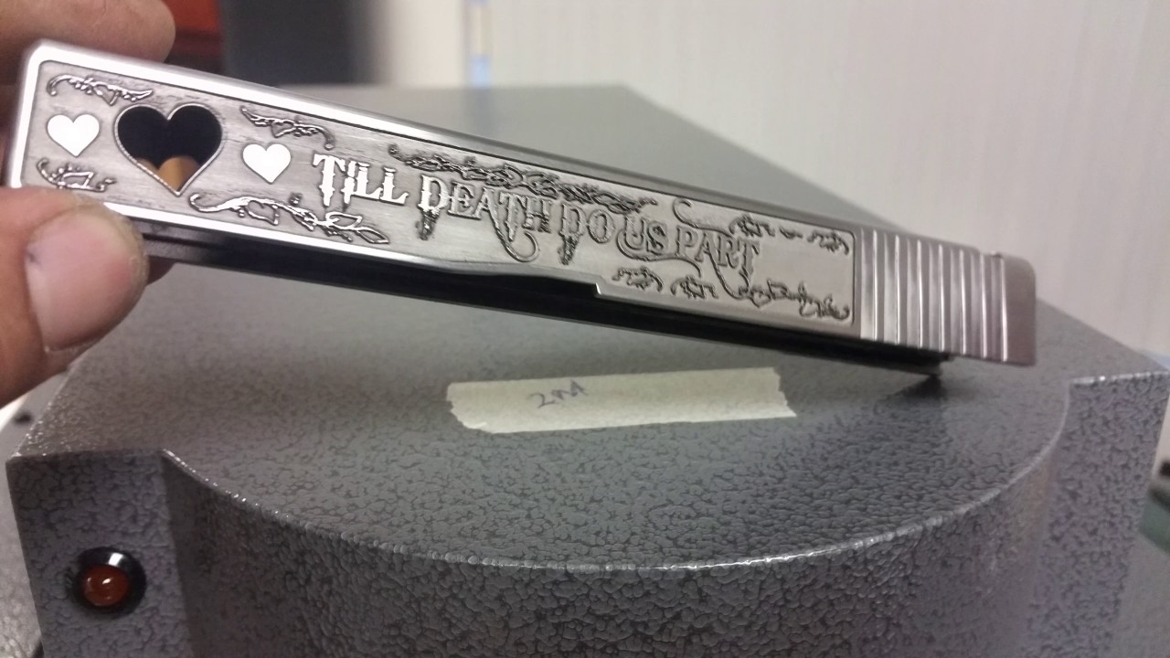 Glock slide engraving on the Amazing QM Plus Series high power lasers