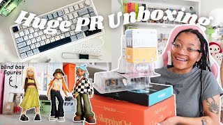HUGE PR Unboxing Haul 📦: pop mart blind boxes, cute mechanical keyboards, makeup, etc.