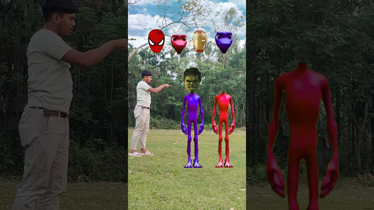 Two alien carrect head matching funny magical vfx video 