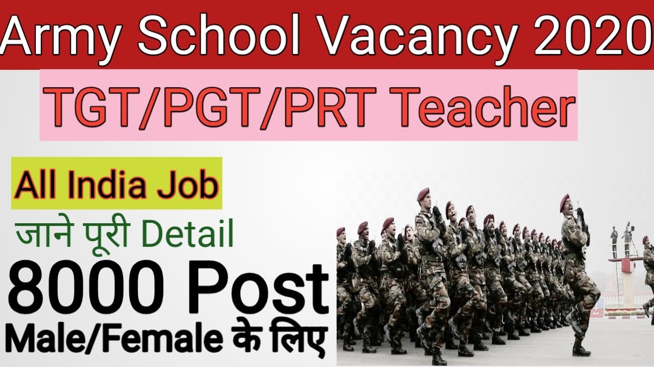 Army Public School bharti 2020/Army School Recruitment 2020/ Without TET