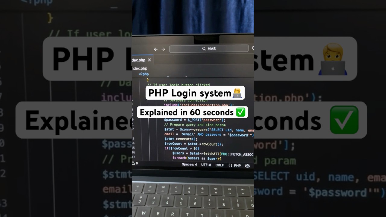 PHP Login System Explained in 60 Seconds ⏱️