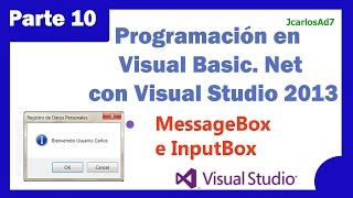 Messagebox E Inputbox 10-25 Programación Visual Basic. Net Con Visual Studio 2013