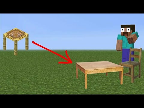 Minecraft How To Make A Chair And A Table With Scaffolding Youtube