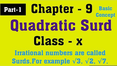 Quadratic Surd Class 10 Wbbse | Basic Concept Of Quadratic Surd Class 10 Maths @A2RClasses