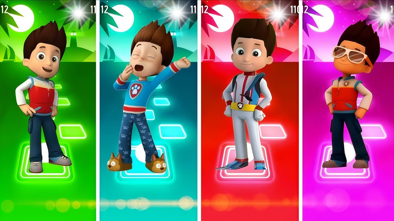 Paw Patrol VS Marshall VS Rubble Paw Patrol VS Paw Patrol Ryder - Tiles Hop EDM Rush