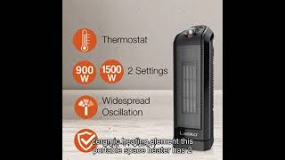 Lasko CT16450 Small Portable 1500W Oscillating Electric Ceramic Space Heater with Manual Thermostat