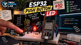 ESP32 Push Button Control LED | Digital Input & Output Explained 🔥