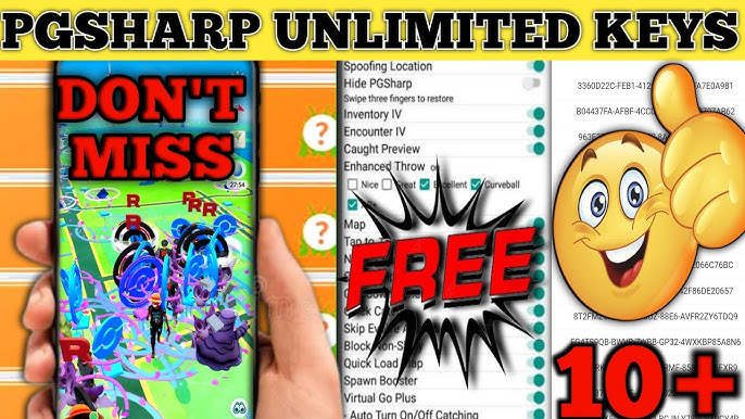 how to use pgsharp paid features for free, pgsharp free standard keys, pokemon  go