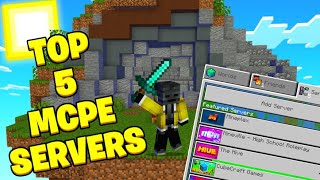 Top 5 BEST MCPE Servers! UHC, Factions, SkyBlock , Prisons, Minigames (Minecraft Bedrock Edition)