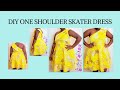 one shoulder dress tutorial How To Make One Shoulder Dress + Pattern / DLY Rainbow One Shouider Dress