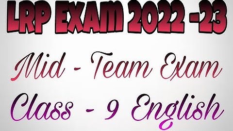 9th Class LRP Exam Mid - Term English 100% Real question | LRP exam 9th class English real question