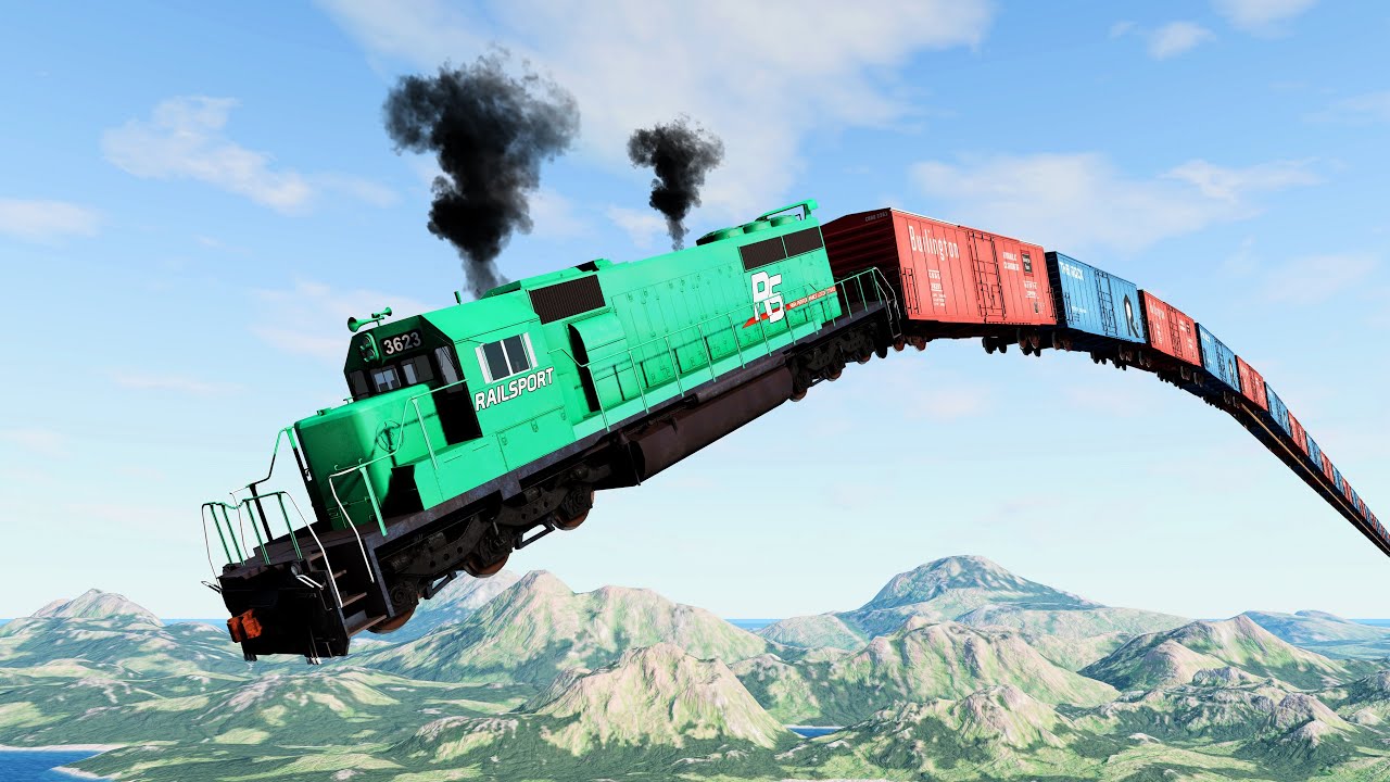 🚄Flying Train Crashes | Part-5 | BeamNG.Drive