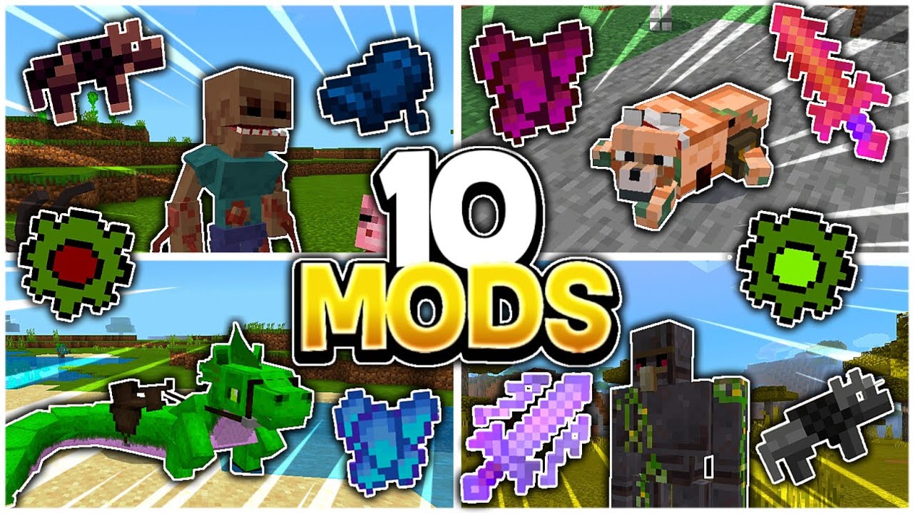 😱TOP 10 MEJORES MODS-ADDONS SURVIVAL para MINECRAFT PE 1.17 a 1.17.30 ...