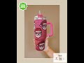 Rose Red Christmas Santa Claus Diamond Cup with Straw 40oz