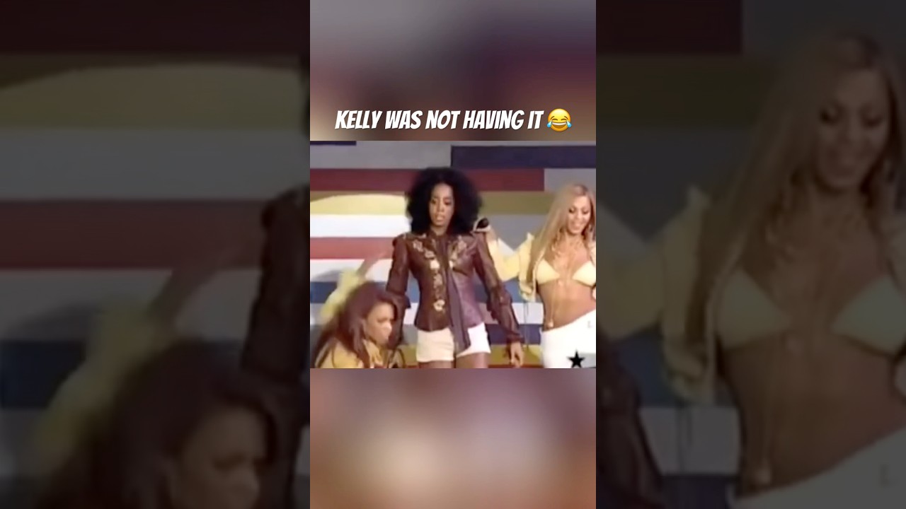 Michelle Falling while Kelly Rowland and Beyonce ignore her 