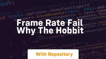 Frame rate fail why the hobbit