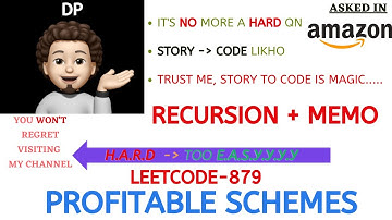 Profitable Schemes - (AMAZON) | Recur+Memo | Leetcode-879 | Live Code + Explanation