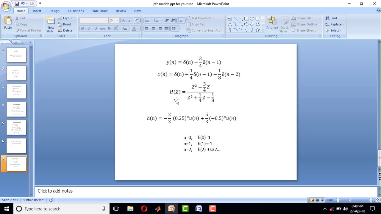 To Find Impulse Response Of A Lti System In Matlab