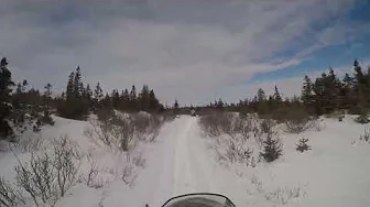 Snowmobiling in Newfoundland backcountry