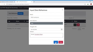 crud php mysqli menggunakan botstrap