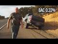 California DUI Arrest | Drunk Driver Stopped Driving Wrecked Ford Raptor on 3 Wheels
