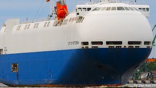 City of Rotterdam vehicle transporter vessel arriving Klaipeda Port