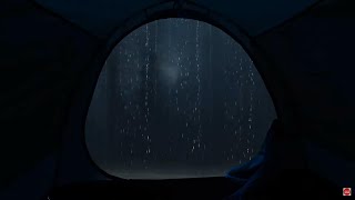 [Black Screen] Rain on Tent | Rain Ambience & Quiet Thunder | Rain Sounds for Sleep, Relax, Study