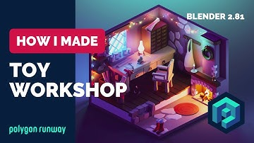 Toy Workshop in Blender 2.8 - Low Poly 3D Modeling Tutorial
