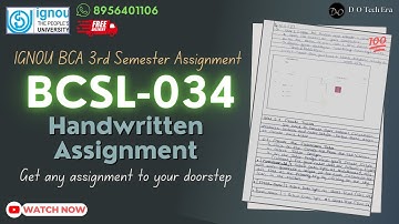 BCSL-034 Handwritten Solved Assignment 2024-2025 | IGNOU BCA Handwritten Assignments | #ignou