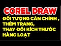 COREL DRAW ĐỐI TƯỢNG CĂN CHỈNH , THÊM TRANG, THAY ĐỔI KÍCH THƯỚC HÀNG LOẠT