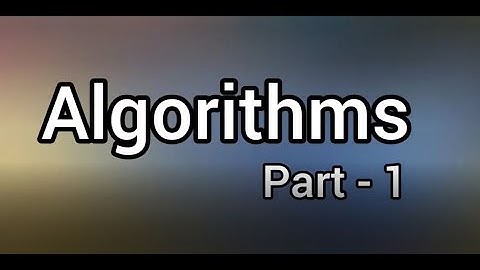 Algorithms part 1