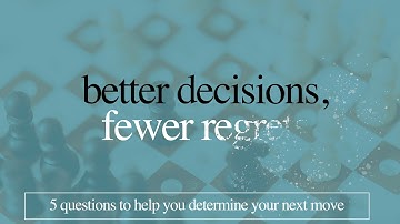 Sunday, January 17th, 2021 - Better Decisions, Fewer Regrets - Part 3: The Conscience Question