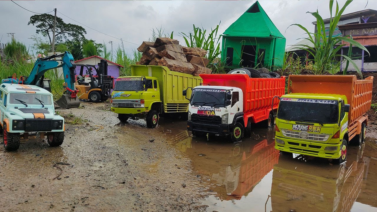 Mantap Rc Truk Hino 500 Tronton Angkut Kayu Glondongan Muatan Overload Melewati Tanjakan Tinggi