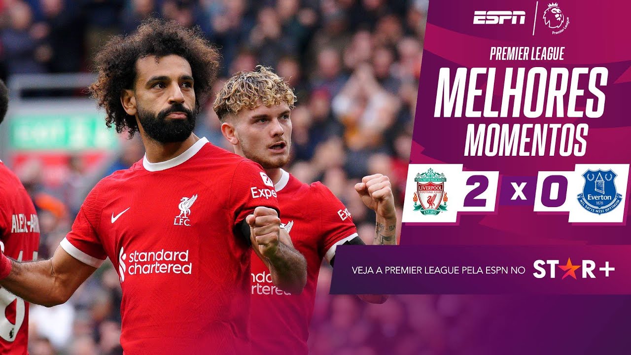 Campeonato inglês: Salah faz dois e Liverpool derrota Everton