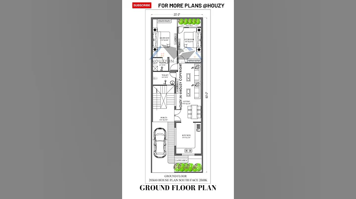 20x60 south facing house plan #houzy #20x60houseplan #floorplan #homedesign #southfacinghouse #2bhk