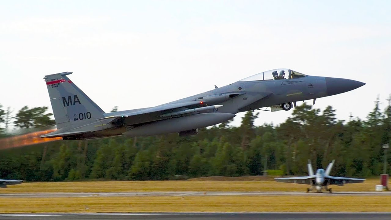 [4K] F-15C Eagles Blasts Out of Hohn Air Base