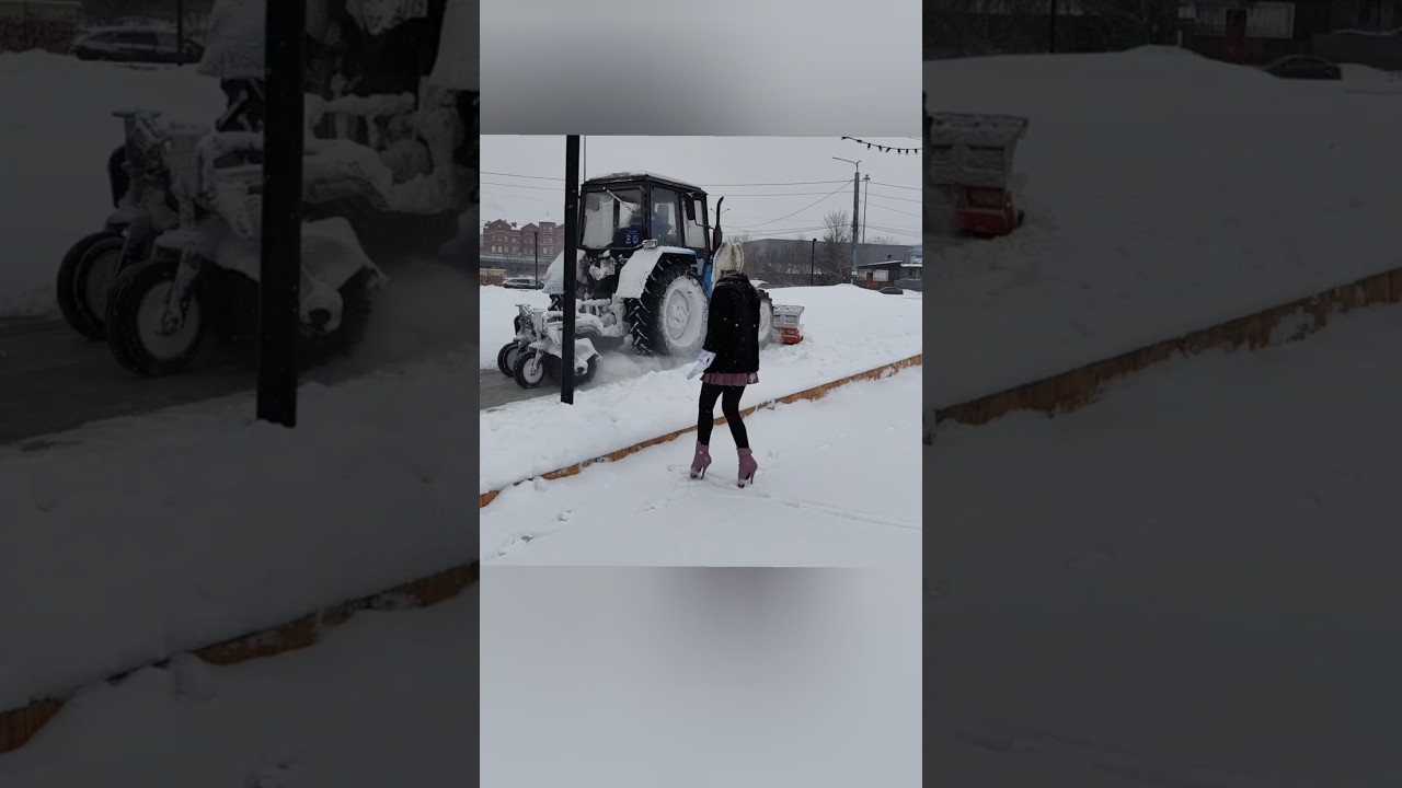 Прогулка по снегу в балетных ботинках на каблуках...